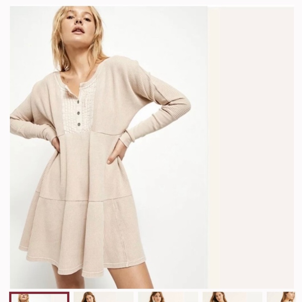 Free People One, waffle dress, size XS, Sand color